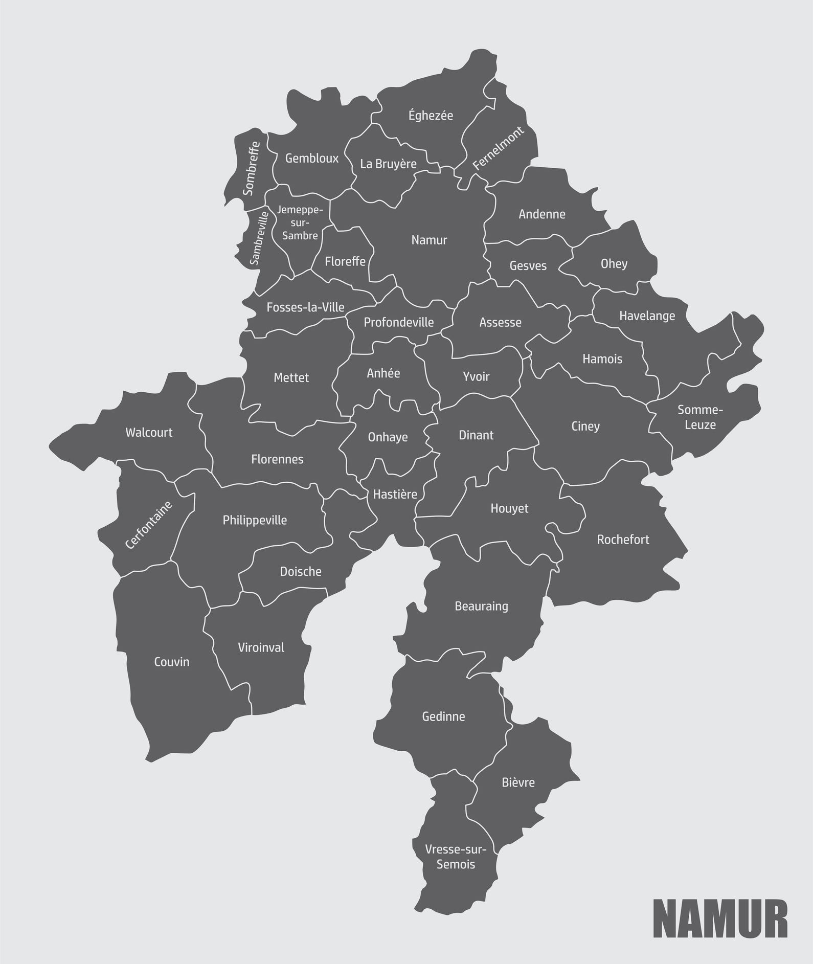 Namur Province administrative map